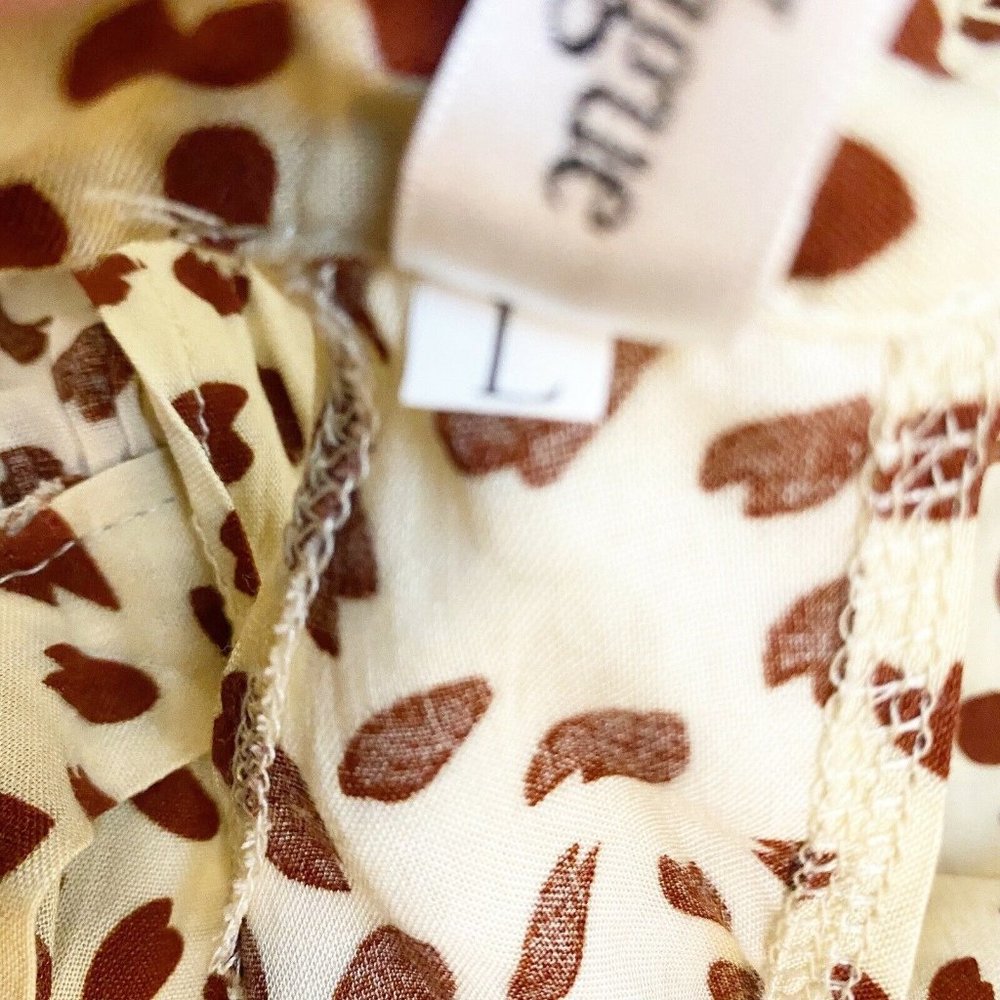 Coeur De Vague Women Ivory Casual Tie Neck Halter High Neck Printed Dress L - Picture 9 of 10